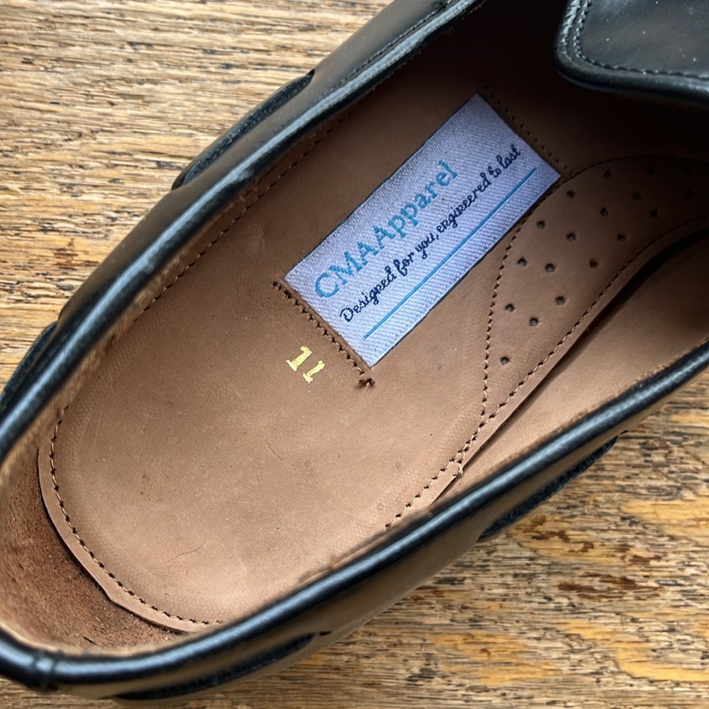 NEW mens boys teen all leather shoes loafers Size 11 - Picture 3 of 6